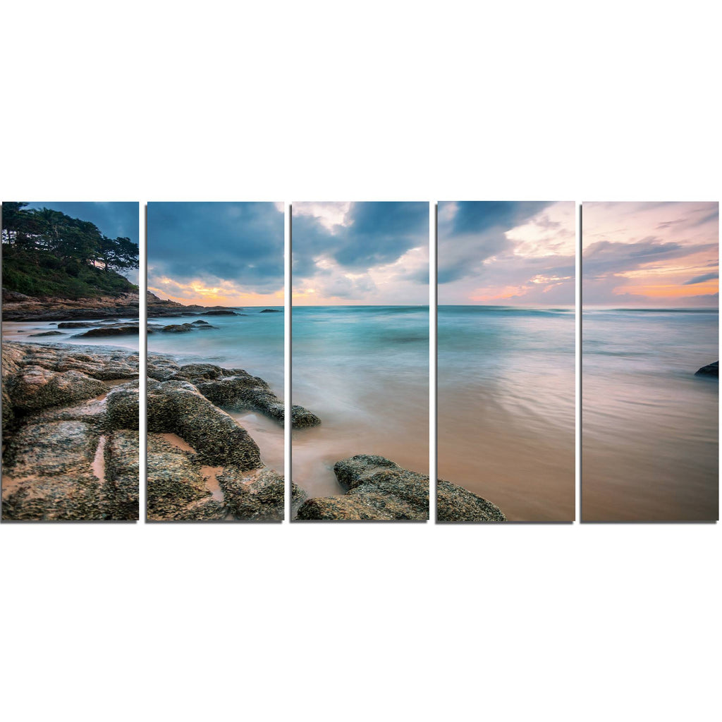 Extra Large Seascape Art Canvas (5 Piece), 60x22 x 28x22 Z596