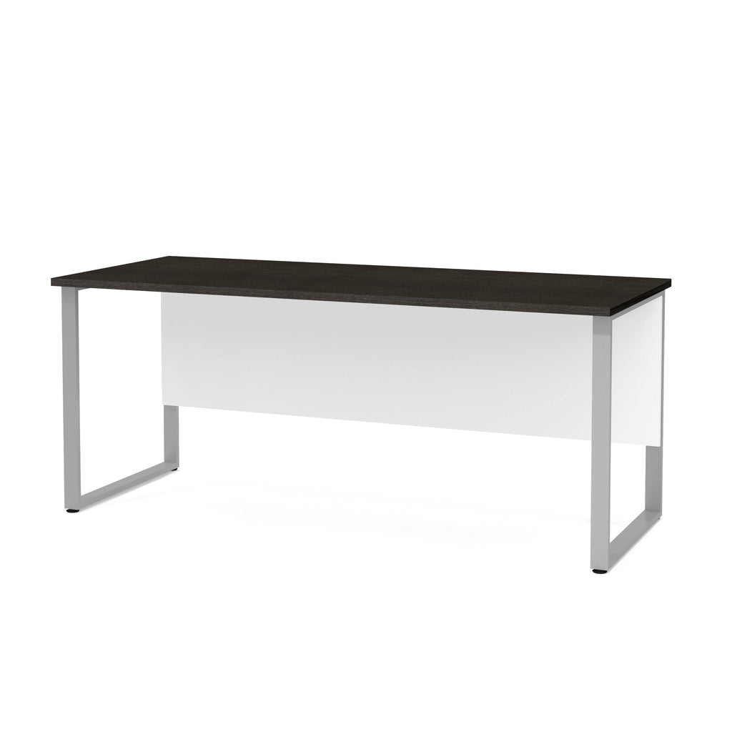 Rectangular Metal Legs Table in White & Deep Grey I211