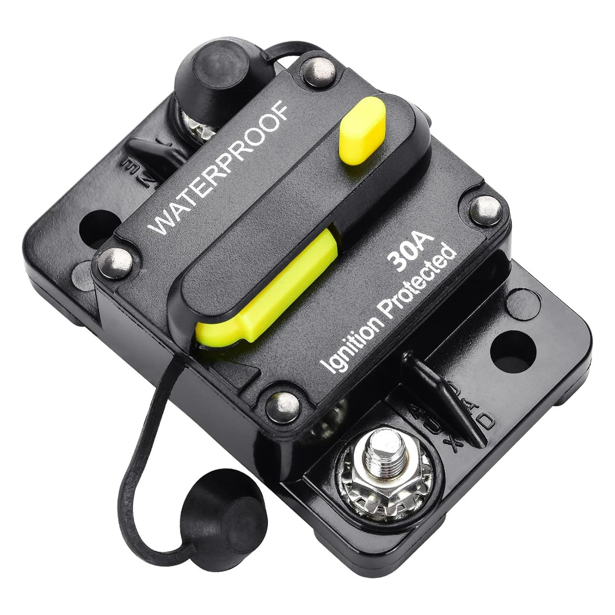 30 Amp Circuit Breaker, Inline Fuse Inverter with Manual Reset, 12V-48V DC Water Proof, Surface Mount-30A, Pack of 2 E778