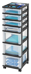 Black 10-Drawer Plastic Rolling Cart E638097