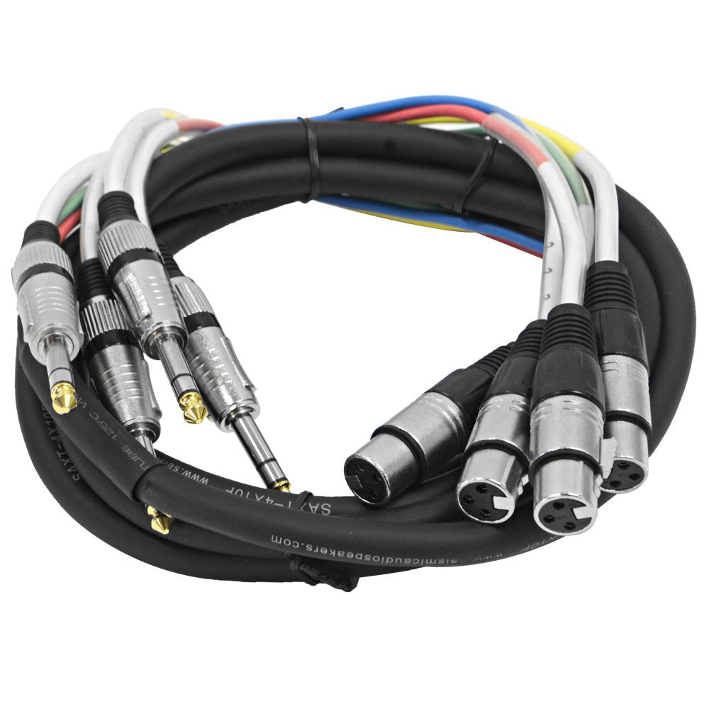 8 Channel 15' XLR Female to 1/4 TRS Snake Cable S861