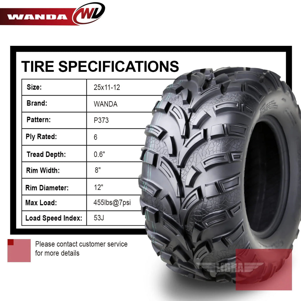 WANDA ATV Tire 25x11-12 6PR D136
