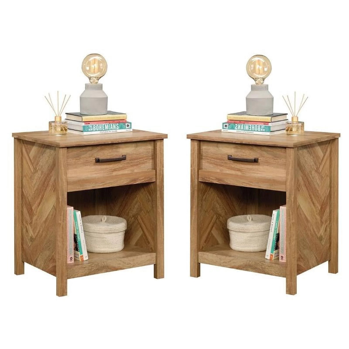 Wood Bedroom Nightstand Set of 2 N665