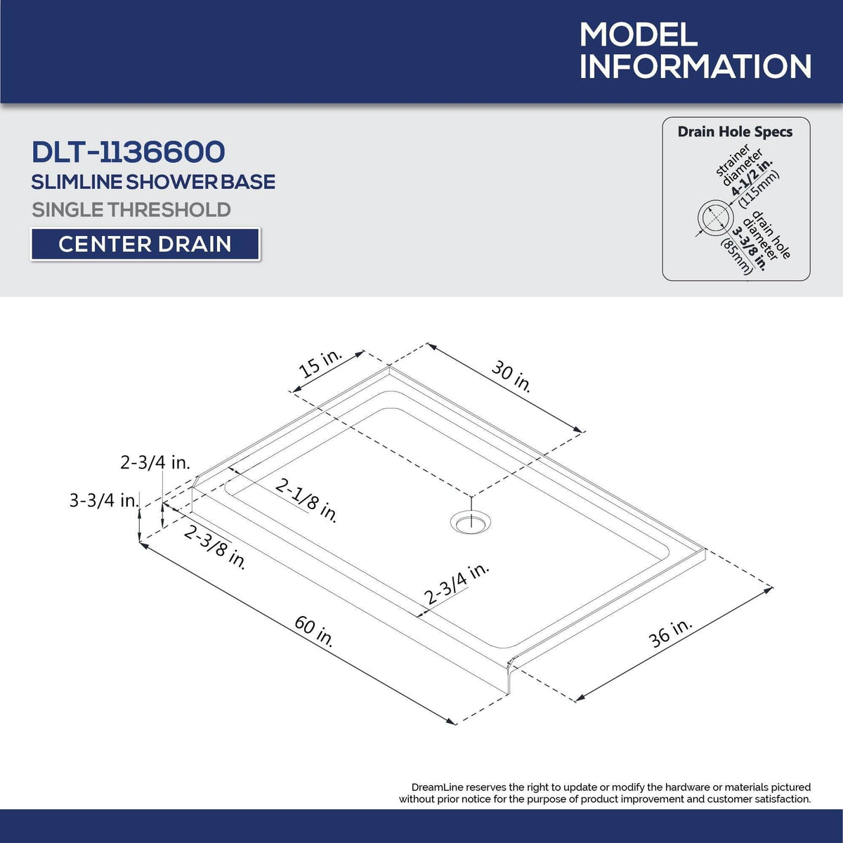 Sliding Shower Door and Shower Base Center Drain K241346