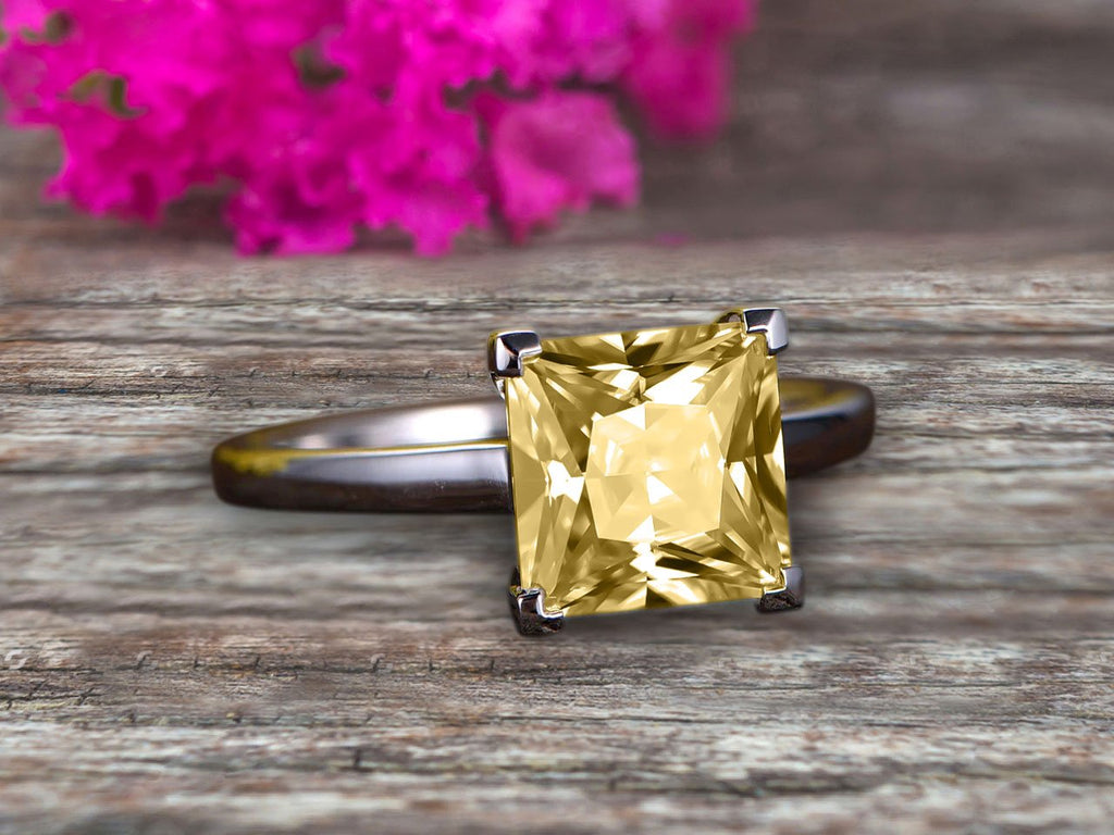 10k Rose Gold Princess Cut Moissanite Solitaire Engagement Ring G333110