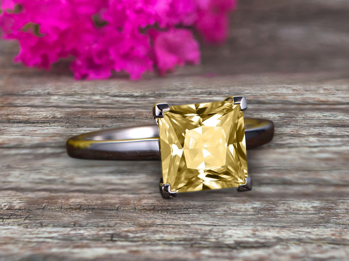 10k Rose Gold Princess Cut Moissanite Solitaire Engagement Ring G333110