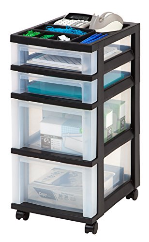 Black 10-Drawer Plastic Rolling Cart E638097