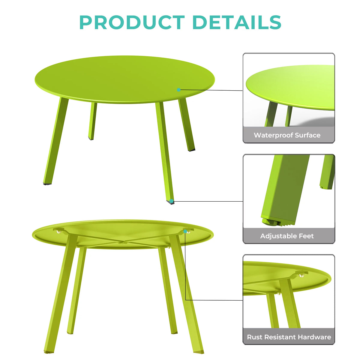 Round Steel Outdoor Coffee Table F34167