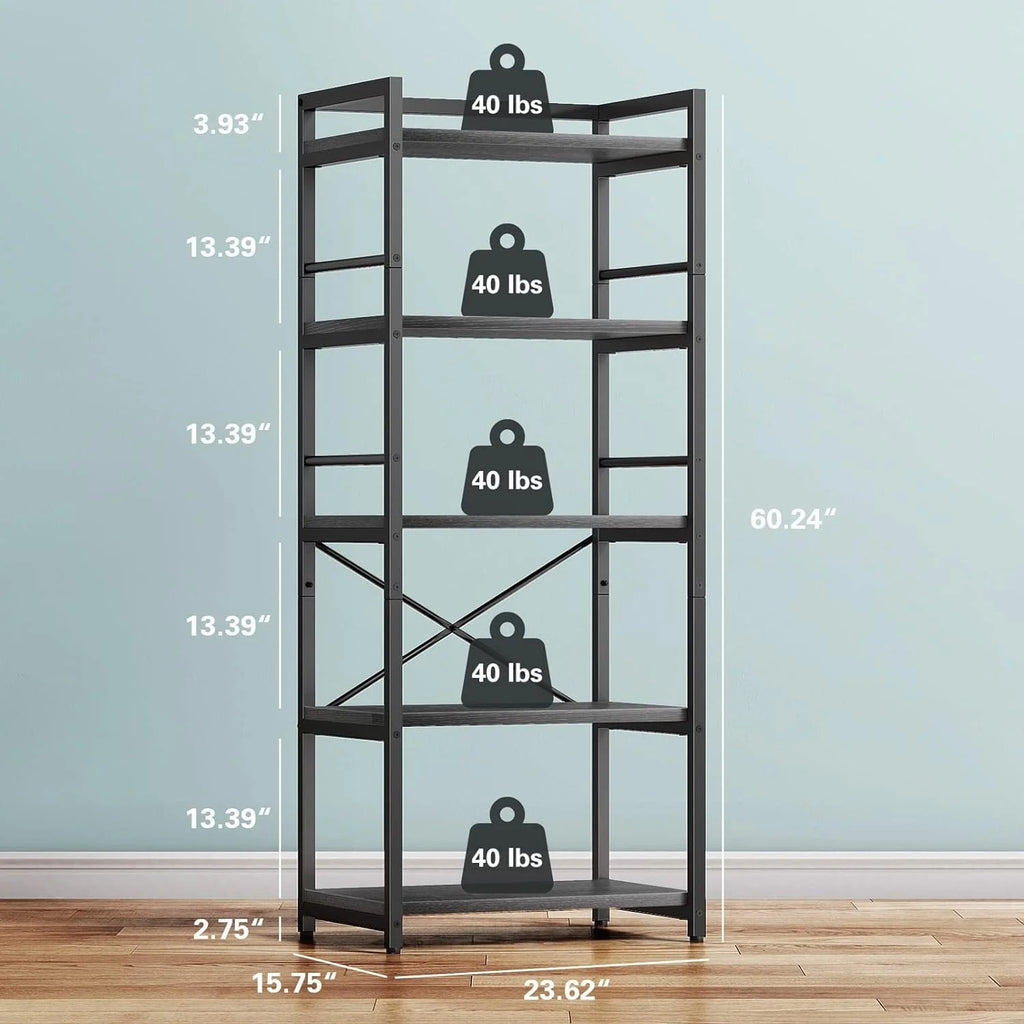 5-Tier Bakers Rack with Storage, Black M23283