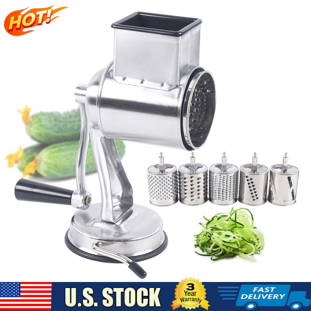 Stainless Steel Rotary Drum Grater with 5 Blades X3376