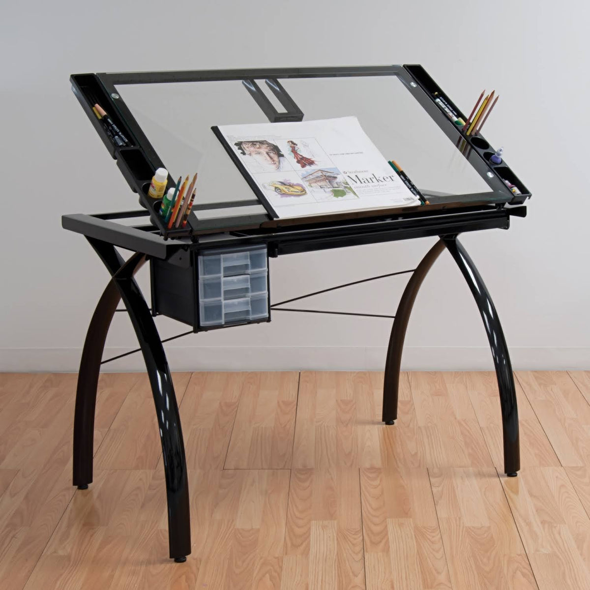 Black Clear Glass Craft Station M2876