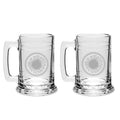 Deep Etched Glass Tankard Mug Set of 2 X90115