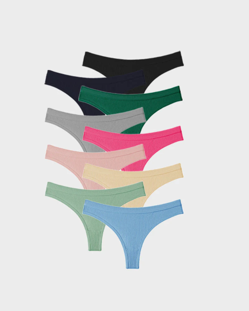 Low-Rise Cotton Thong Panty 9 Pack D78805