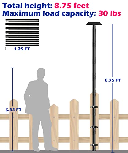 Matte Black Heavy Duty Bird Feeder Pole Kit E1724