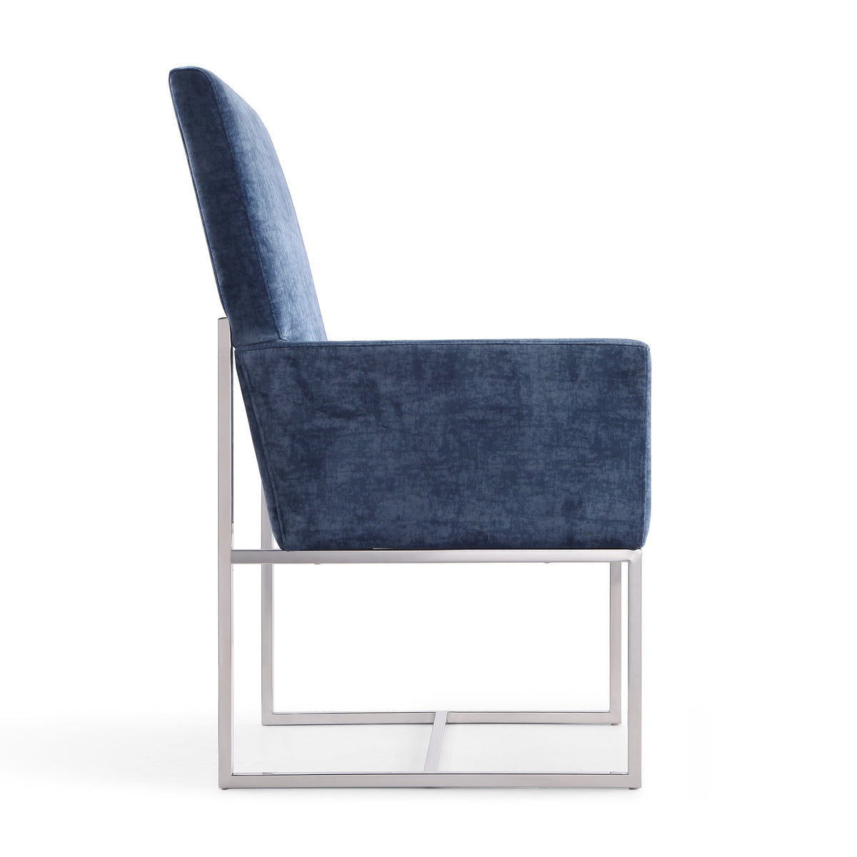 Champagne Upholstered Metal Dining Armchair V540