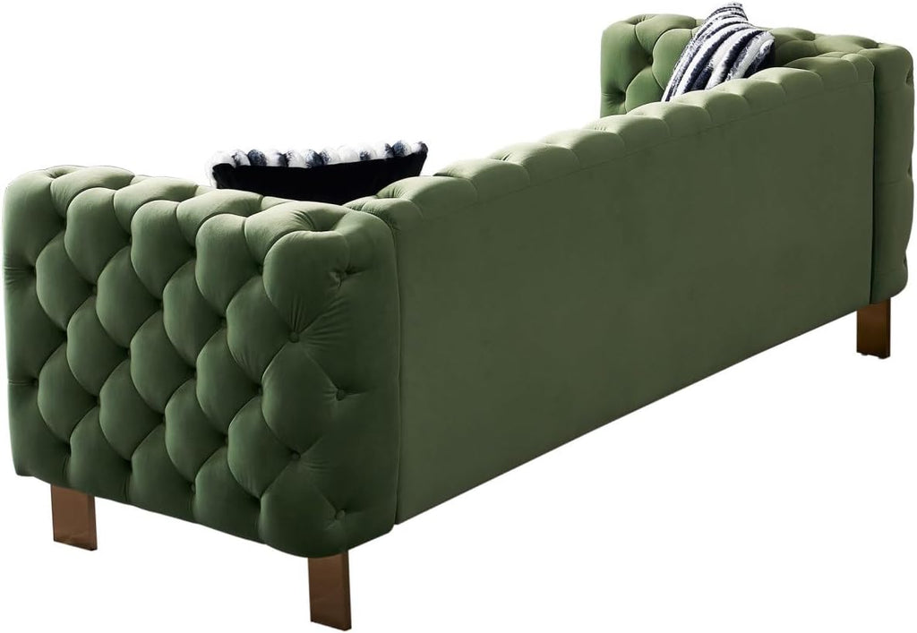 Mint Green Velvet Tufted Sofa W33494