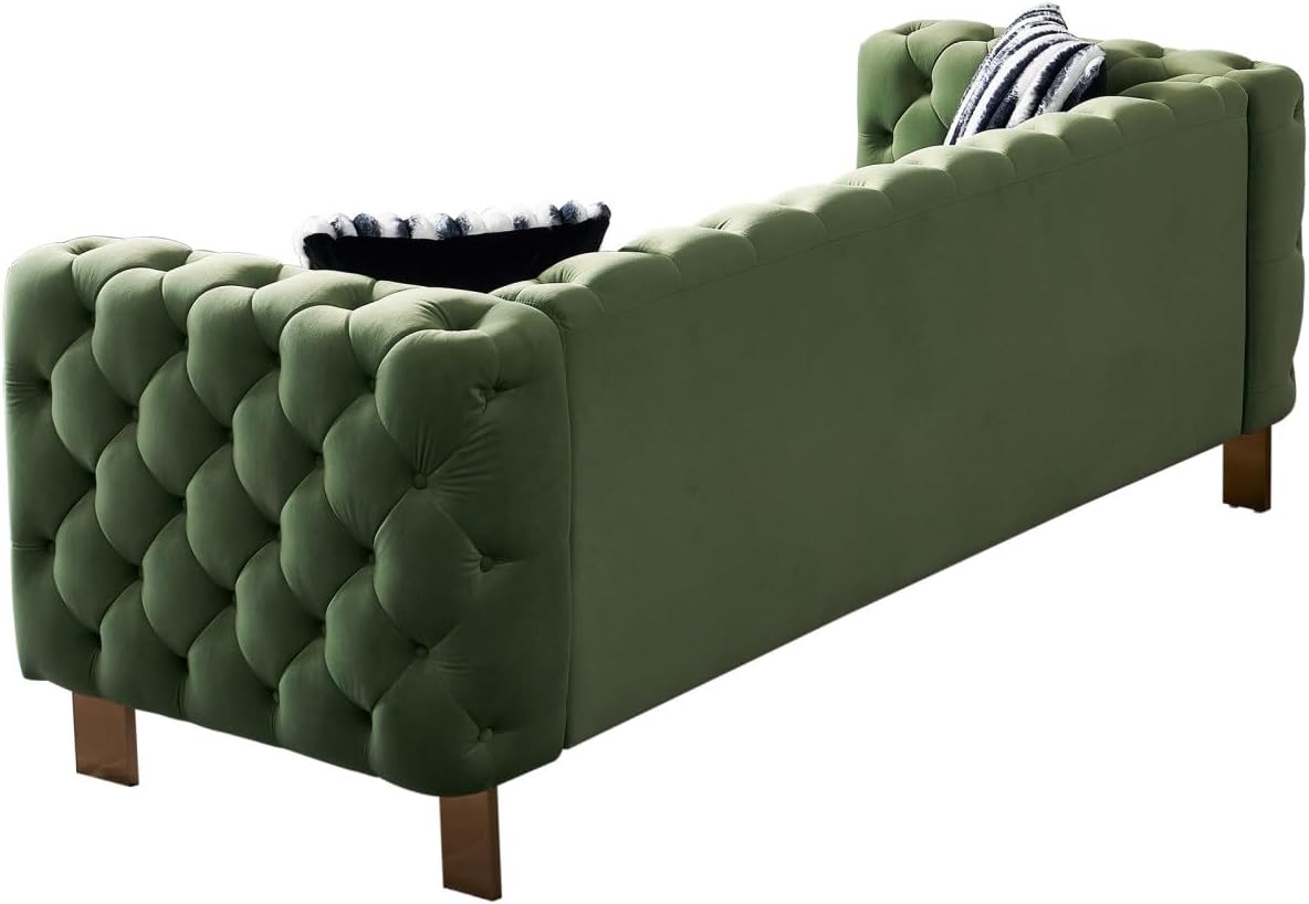 Mint Green Velvet Tufted Sofa W33494