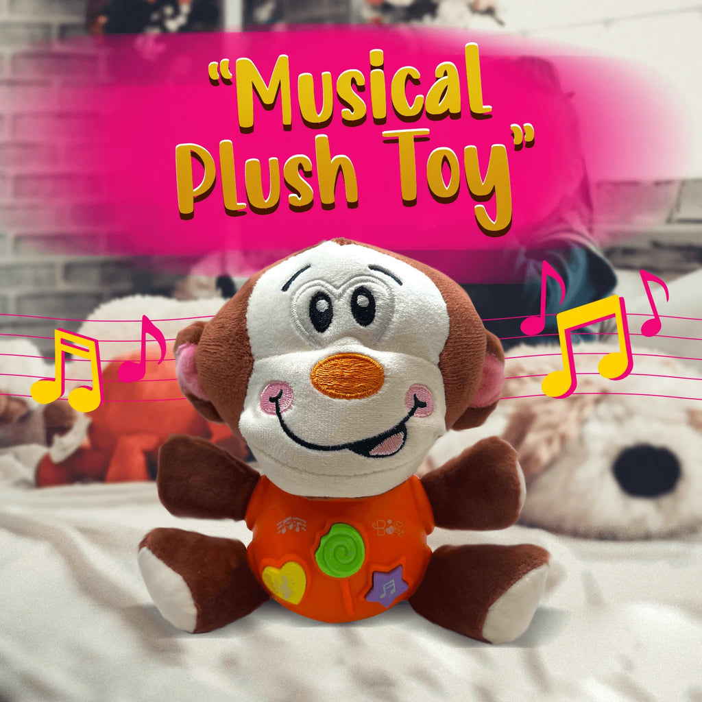 Musical Plush Monkey Baby Toy, 8 Inches C600