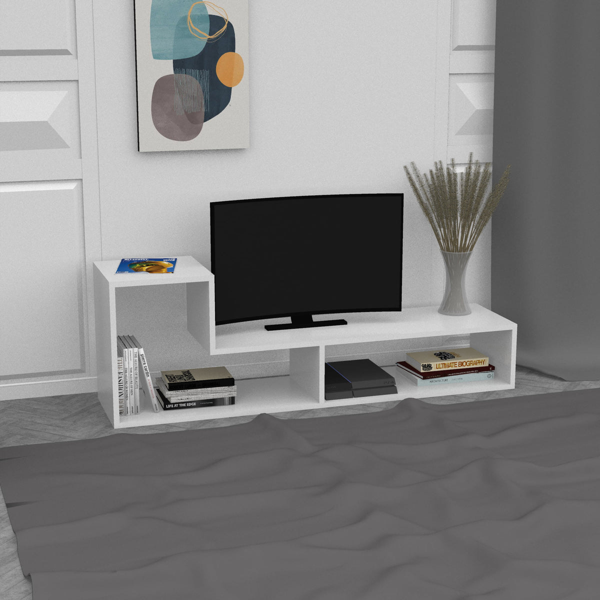 L Shape TV Console Table Set of 2 J921113