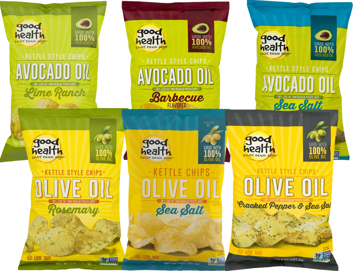 Avocado Oil & Olive Oil Kettle Potato Chips Variety 6-Pack, 5 oz. Bags B5682