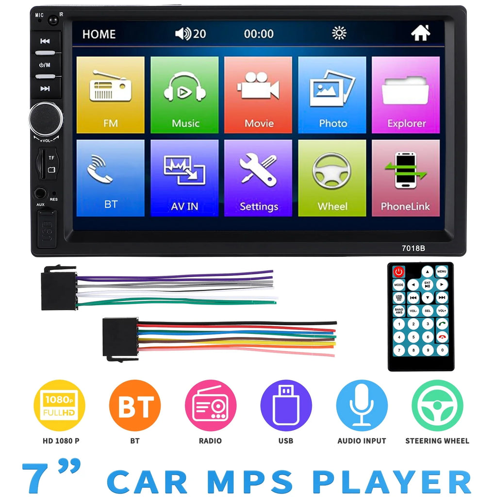 7 Inch Double Din Car Stereo with CD Player T1743