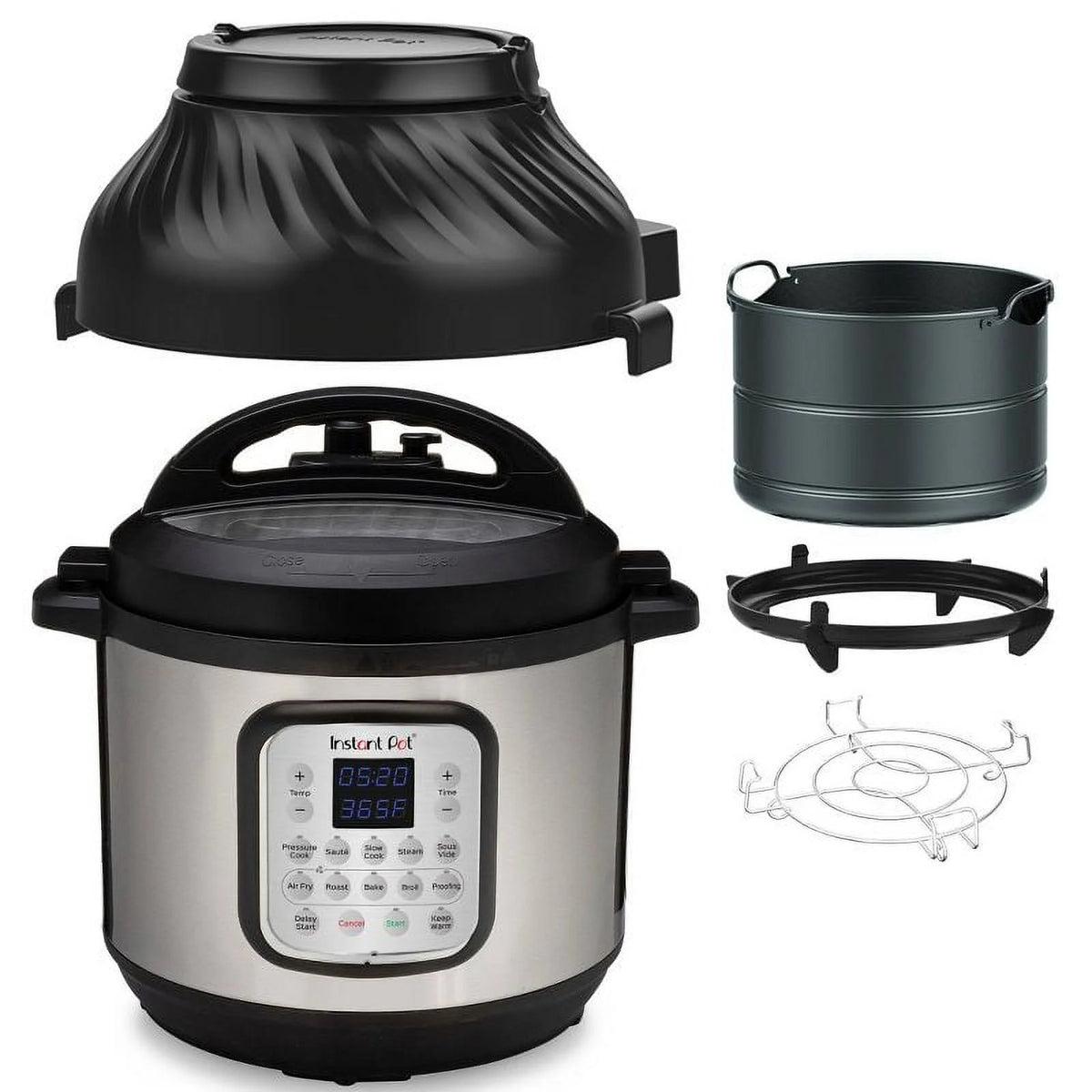 6qt Electric Pressure Cooker with Air Fryer Lid P217635