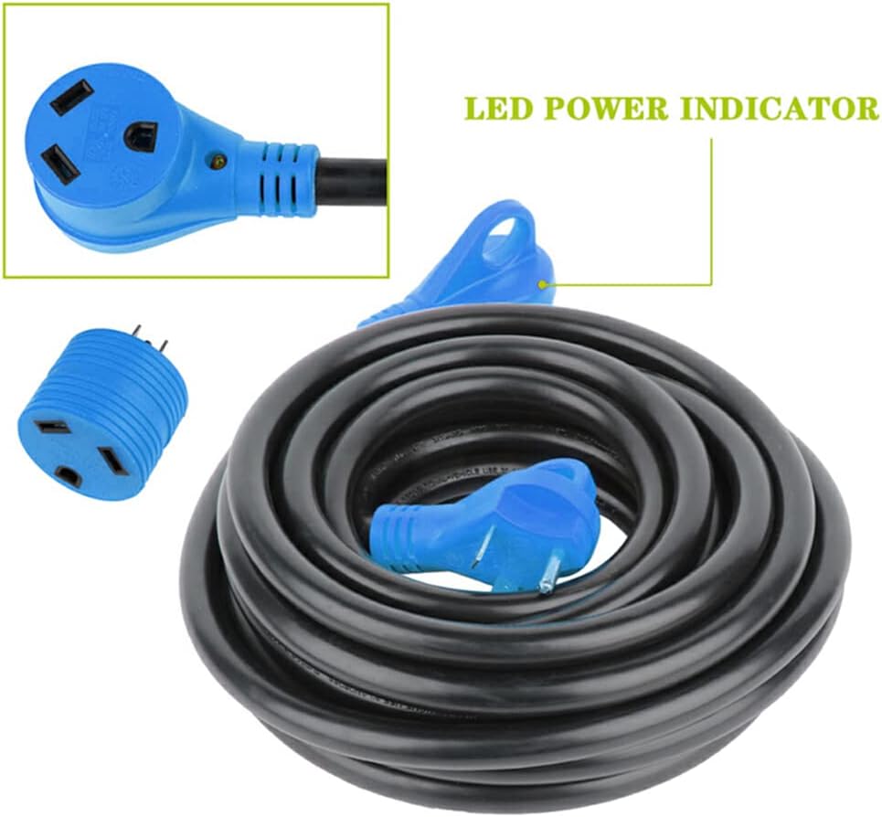30FT 30AMP RV Extension Cord with LED Power Indicator S471731