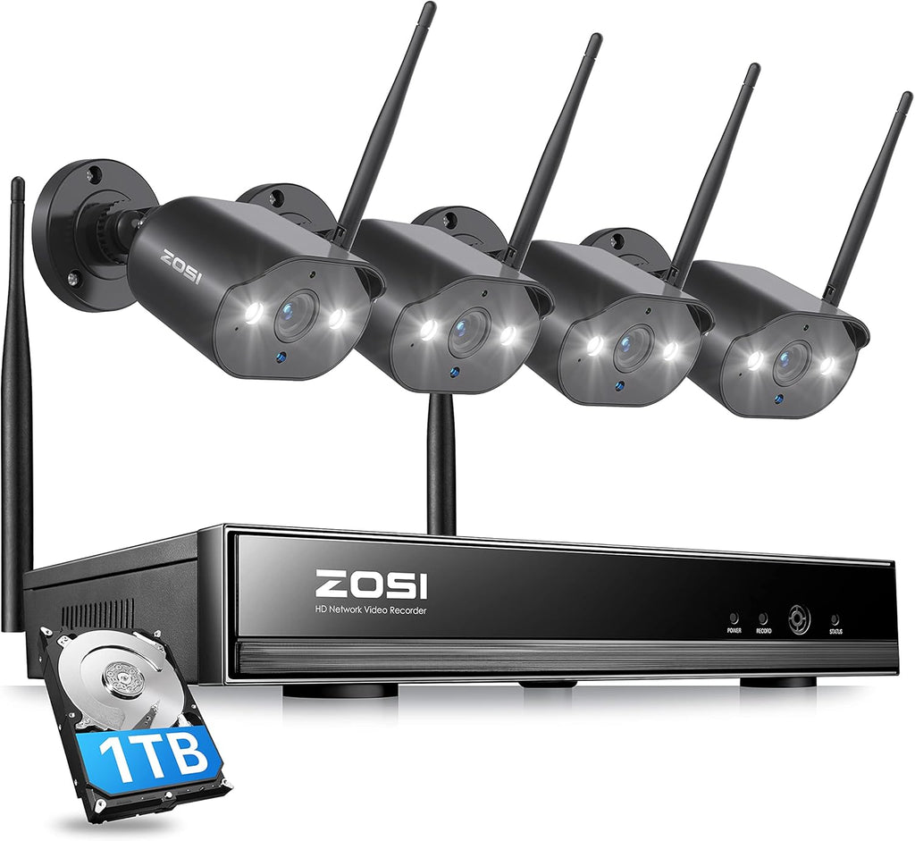 2K 8 Channel CCTV NVR with Hard Drive 1TB and 4pcs 1080P WiFi IP Camera S134215