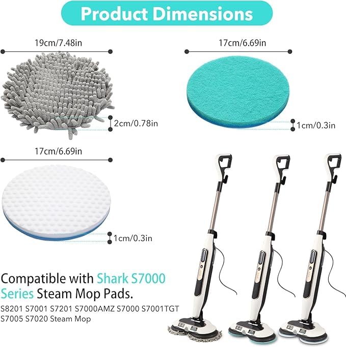 6 Packs Steam Mop Pads Replacement Washable Pad H1510