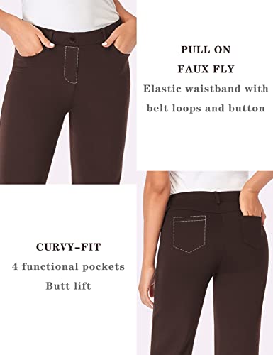 Stretchy Bootcut Dress Pants with Pockets A34574