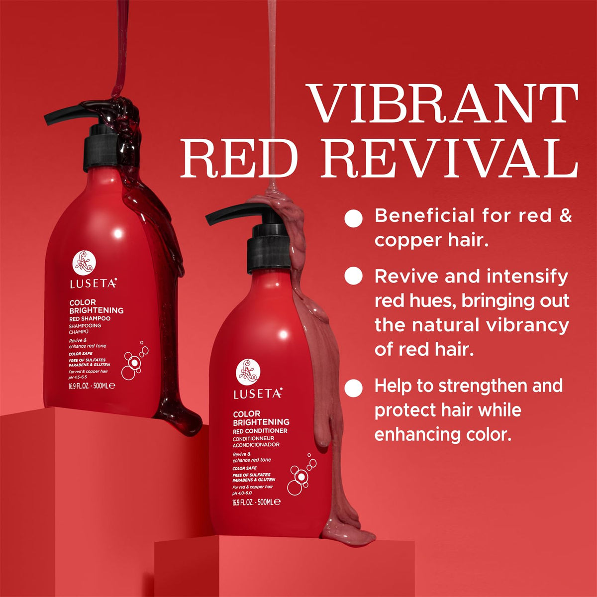 Red Shampoo and Conditioner Set 2 x 16.9oz X883853
