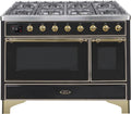 48 Dual Fuel Propane Gas Range Glossy Black Brass Trim D333670