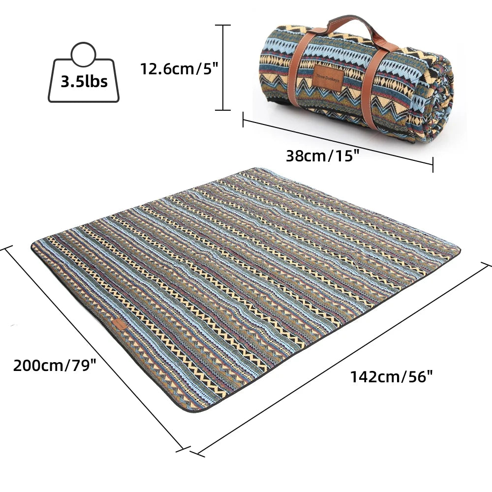 Machine Washable 80"x60" Extra Large Sandproof Waterproof Beach Blanket X435920