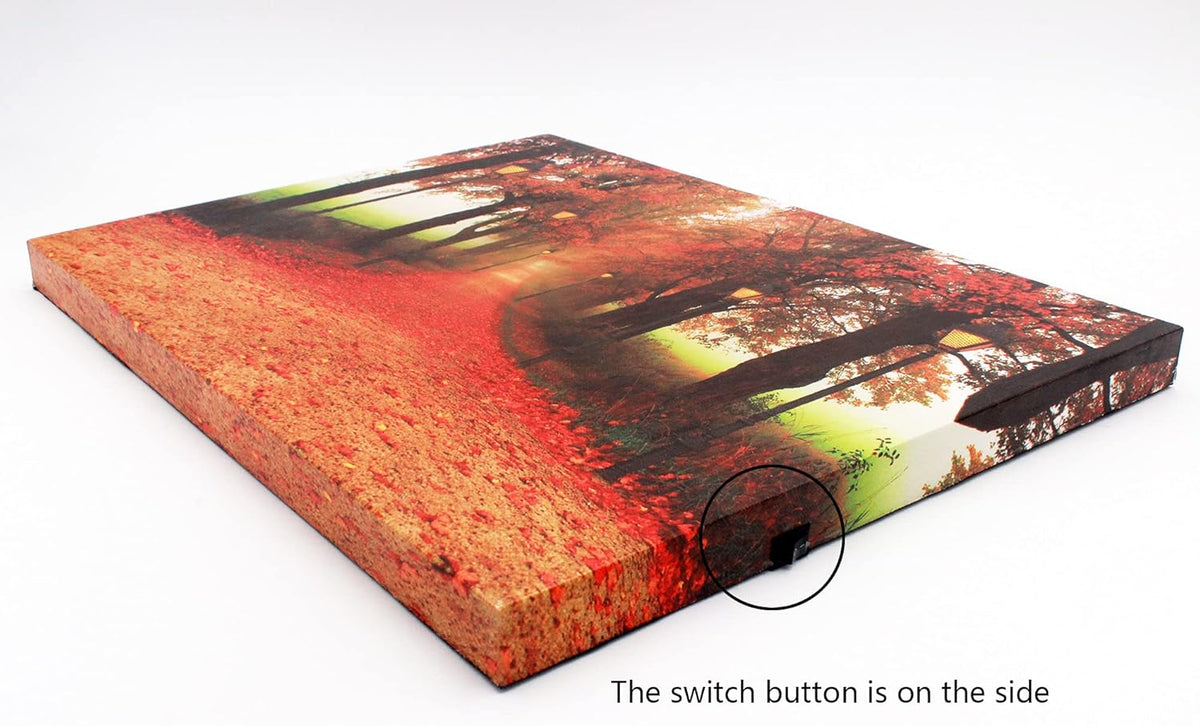 Red Maple Forest LED Wall Art Canvas Pictures 15.8x11.8inch E978194