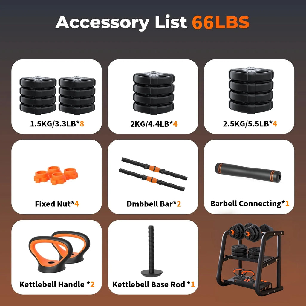 Adjustable Weight Dumbbell Set with Connector I500337