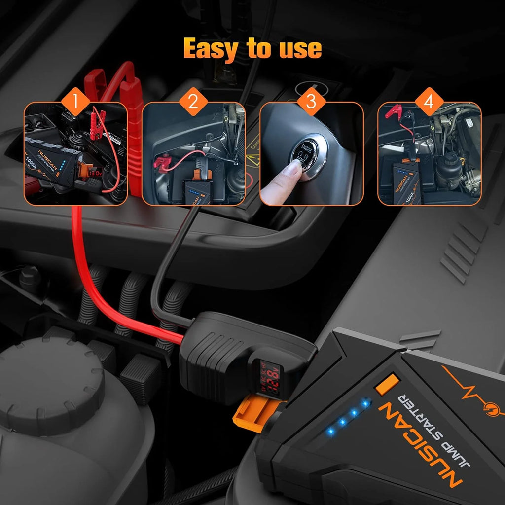 1000A Peak 12V Portable Car Battery Jump Starter G786169