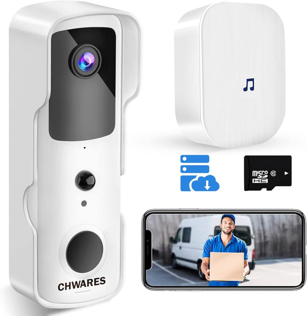White Video Doorbell Camera 2 Pack with Chime K466738