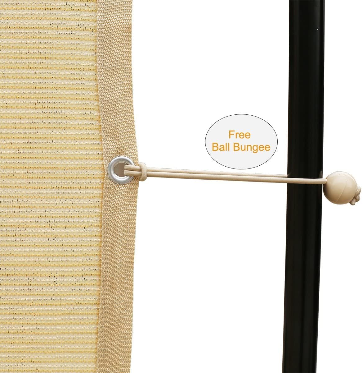 90% Shade Fabric Sun Shade Cloth Taped Edge with Grommets 12’ x 20’, Wheat N58022