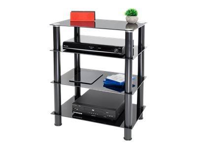 Tempered Glass 4-Tier Media Stand, Black Z15409