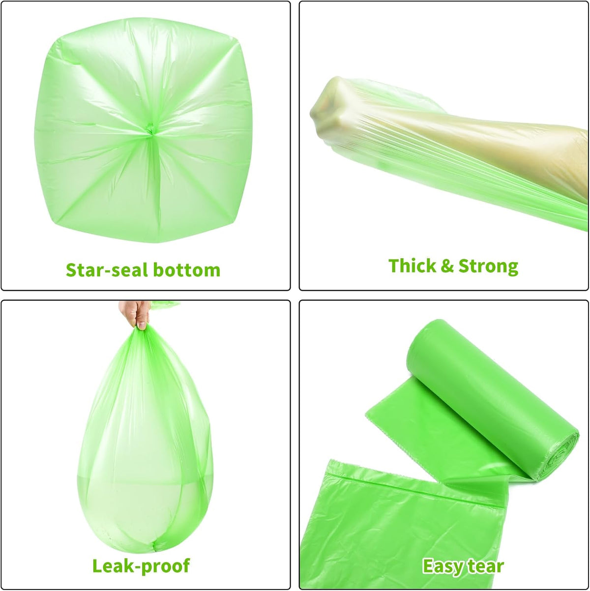 Biodegradable Tall 13 Gallon 60 Counts Thickened 1.4 Mil Unscented Garbage Bags R5142