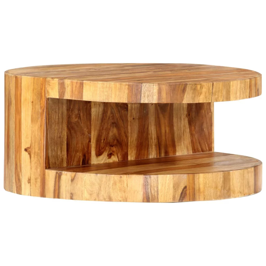 Round Solid Sheesham Wood Coffee Table V1943