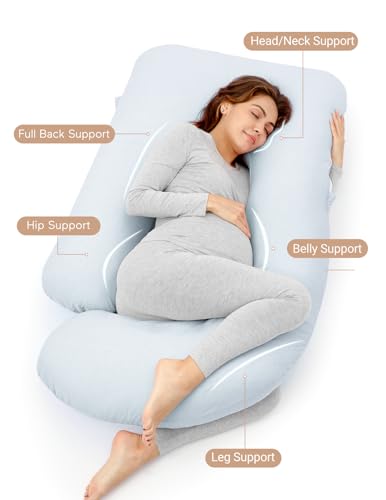 U Shaped Full Body Maternity Pillow with Removable Cover, Grey Q320