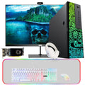 Restored Gaming Desktop PC, Intel Core i5 12th Gen, AMD RX 550, 16GB RAM, 1TB SSD, 4TB HDD, 24 Inch LED Monitor, Win 11 Home (Refurbished) K93339