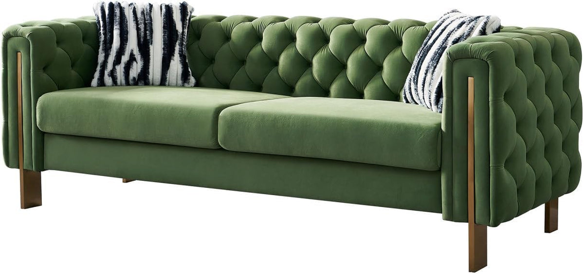 Mint Green Velvet Tufted Sofa W33494
