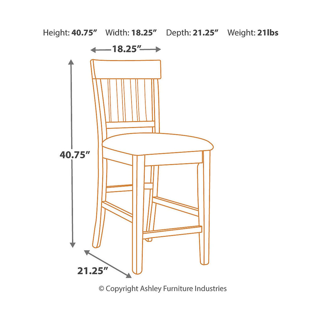 Set of 2 Counter Height Faux Leather Seat Barstool P1176