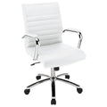 White Leather Mid-Back Chair X6817