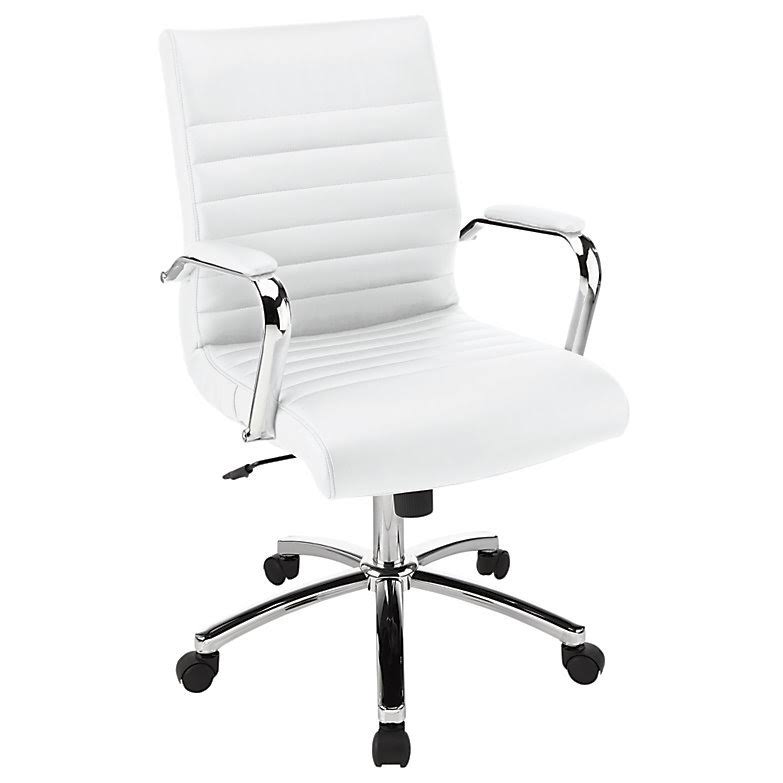 White Leather Mid-Back Chair X6817