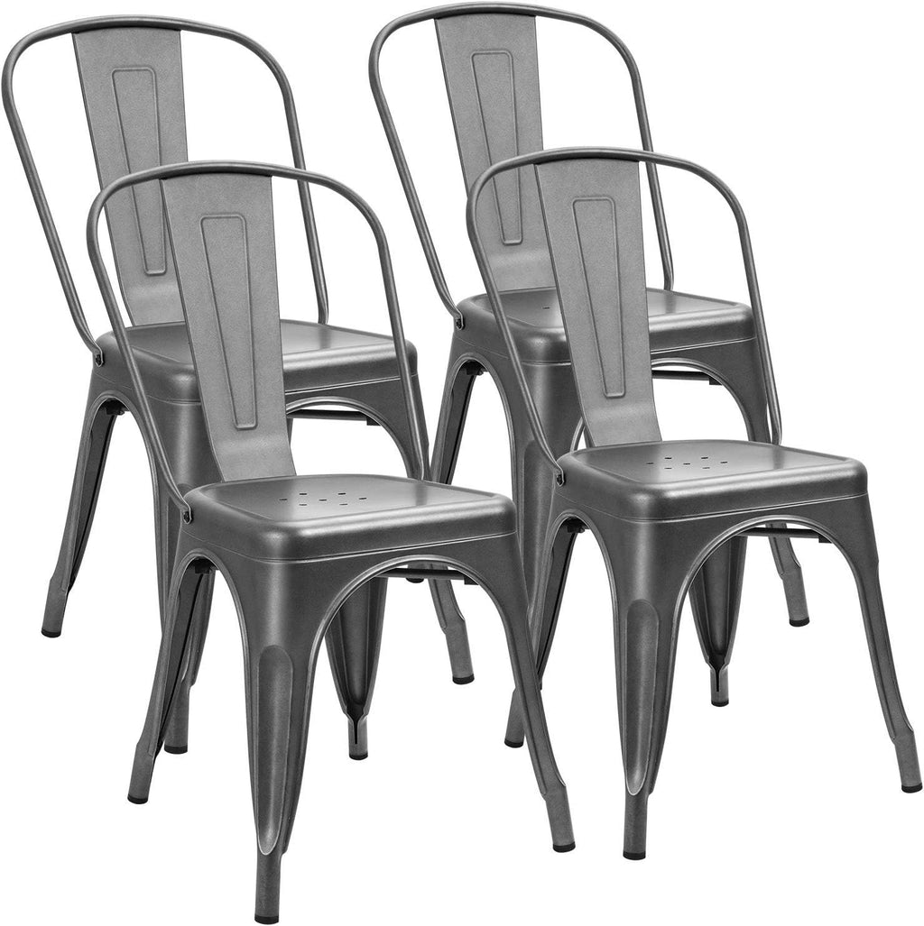 Metal Dining Chairs Set of 4 (Grey) F11920