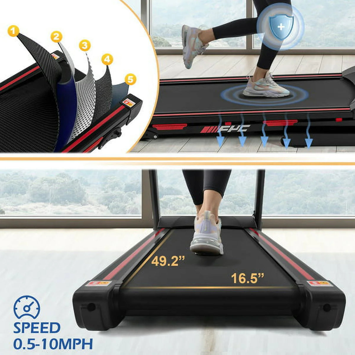 3.5HP Folding Treadmill with 330LB Capacity K78287