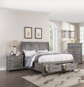 Grey Wooden Queen Size Bed with 2 Nightstands 3pc Set Y63075